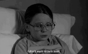 little miss sunshine,depressing,movies,black and white,girl,sad,adorable,cry,i dont want to be a loser