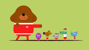 exercise,yes,duggee,hey duggee,happy,dog,excited,high five