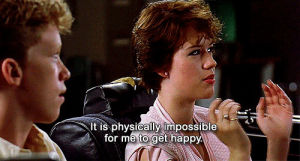 sixteen candles,its physically impossible for me to get happy,sad,high school,molly ringwald,highschool