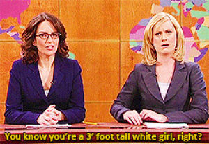 tv,saturday night live,amy poehler,tina fey,you know youre a three foot tall white girl