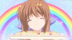 cookie,clannad,anime girl,kawaii,anime,rainbows