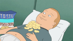 lazy,chips,king of the hill,bobby hill,mood,eat your feelings,eating,koth,comfort eating,eat your emotions