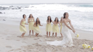 bride,wedding,beach,bridesmaids,bouquet toss
