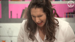 water in eyes,reaction,funny,science,lol,eyes,lava,stem,megan amram,smart girls at the party,experimenting with megan amram,experimenting,women in stem,sgatp,amy poehlers smart girls