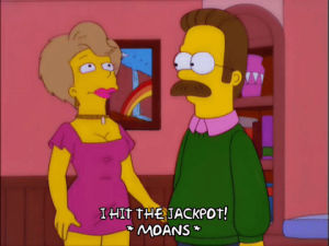 moaning,happy,episode 7,sad,excited,season 13,ned flanders,speaking,13x07,holding hands up