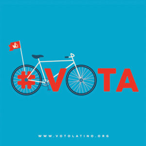 vota,bicycle,voto latino,go vote,govote