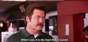 ron swanson,parks and recreation,eating,parks and rec,weed,drunk,high,drunk munchies,parks and recration