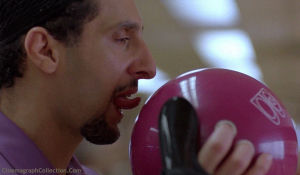 the big lebowski,big lebowski,jesus quintana,cinemagraph,licking,bowling ball