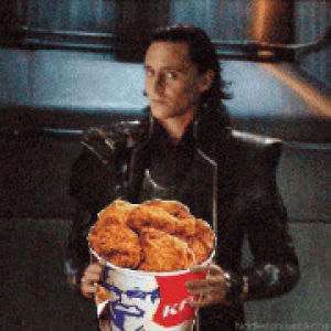 food,eating,kfc,loki,eat,tom hiddleston,chicken