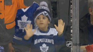 front row,pay attention to me,excited,hockey,nhl,nervous,toronto maple leafs,ice hockey,leafs,maple leafs,nhl fans,nhl fan,maple leafs fan,on the glass