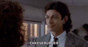 jeff goldblum,1986,geena davis,cheeseburger,the fly