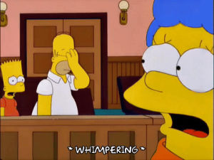 court,homer simpson,bart simpson,marge simpson,episode 21,scared,upset,season 11,shock,oh no,gasp,11x21,whimper