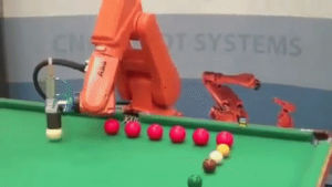 robot,pool,playing
