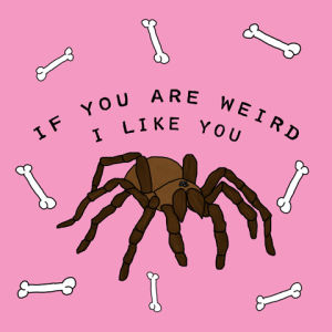 creepy,spider,weirdo,love,cute,animals,weird,people,scared,scary,dark,skeleton,bones,darkness,creep,freak,yolandi,i like you,zef,picky,juliewierd,weird people,weird people only