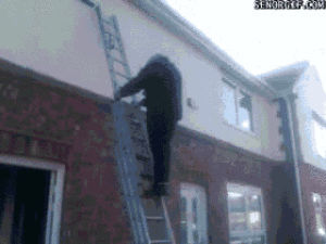 home video,whoops,ladder,fail,ouch