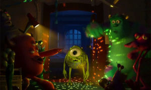 disco,monsters university,mike wazowski,disco ball,monsters,dance party,monsters inc