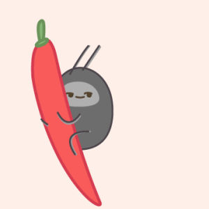 pepper,dancing,anime,cute,fruit,character,bug,cockroach,dance,vegetable,illust,red pepper