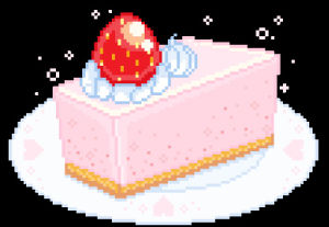cake,transparent,dessert,strawberry,art,food,kawaii,pink,pixel,pixel art,pixels,prettytransparents