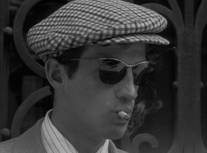 smoking,black and white,movie,jean paul belmondo,film,vintage,1960s,portrait,jean luc godard