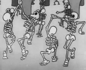 molly kate kestner,skeleton,party,black and white,horror,vintage