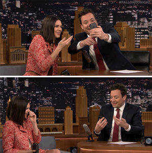 filter,kendall jenner,jimmy fallon,laughing,tonight show,selfie,snapchat