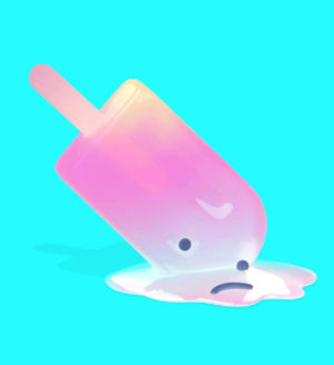 disappointed,shilly,study,studying,dying,dessert,sad,summer,dead,ice cream,melt,popsicle,tragic,michael shillingburg,ice pop