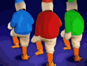 money,dancing,ducks,duck tails,large ducks,lets take it to the streets,cartoons comics