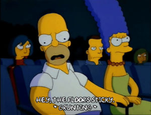 homer simpson,marge simpson,season 3,upset,episode 20,frustrated,theater,3x20