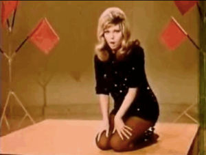 60s,1960s,shimmy,these boots are made for walkin,dancing,lovey,reactions,nancy sinatra,retro vintage,hip shake,shaking hips