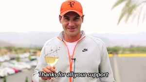 babe,tennis,warning,roger federer,long post,federer,alcohol cw,old dimensions 5ever,bnp paribas open 2015,aaaww oh you rog youre too sweet,indian wells masters 2015,thank you too,mot chandon,hes so cute and the moet video is cute too