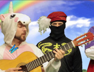 mrw,rainbow,guitar,field,jester