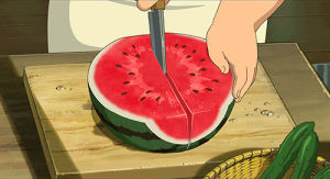 anime food,studio ghibli,omoide no marnie,summer,when marnie was there,anime,food,fruit,watermelon,ghibli,ilme