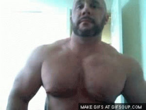 Bodybuilder pec bouncing boobs GIF - Find on GIFER