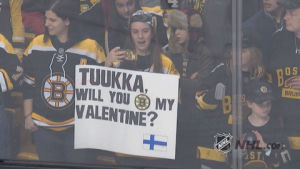hockey,sports,nhl,boston bruins,bruins,ice hockey,tuukka rask,rask,tuukka,nhl fans,nhl fan,will you be my valentine,bruins fan