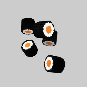 sushi,pixel art,3d,sushi roll,3d art,foodporn,artists on tumblr,food,pixel,kawaii pixels,salmon,sashakatz,3dfood