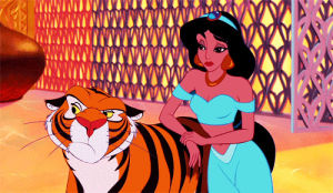 princess jasmine,love,aladdin,tiger