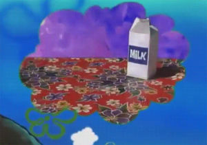 spongebob,patrick,milk,my thoughts