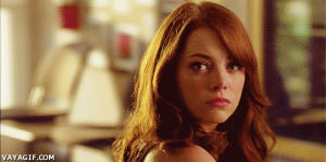beautiful women,laught,lol,red,emma stone,idol,follow me,red hair,redhead,love her,green eyes,camera,walking right out,im walking right out,funny gif