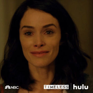 abigail spencer,relieved,overjoyed,tv,happy,hulu,time travel,timeless