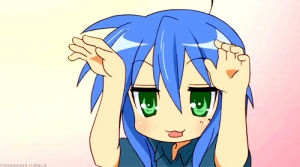 kawaii,girl,anime,konata izumi,star,pc,lucky,blue hair
