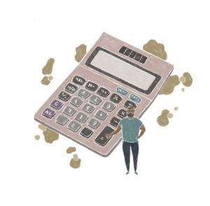 calculator,football,math,thoka maer,colored pencil,illustration,quite