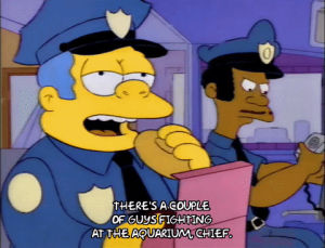 cops,clancy wiggum,car,episode 14,season 4,eating,lou,snack,4x14,doughnut