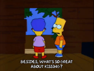 the simpson,love,season 3,bart simpson,kissing,romance,episode 23,milhouse van houten,3x23