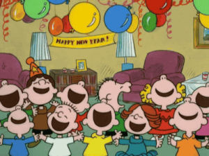 snoopy,happy new year,celebration,happy new year charlie brown,new year,divertidos,im so excited,charlie brown,1986,fun,vintage,80s,new,excited,1980s,celebrate,peanuts,vintage television,we did it