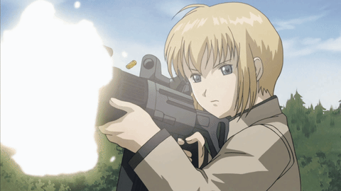 HD wallpaper: male anime character, guy, gun, bullets, wounds, tie, women,  vector | Wallpaper Flare