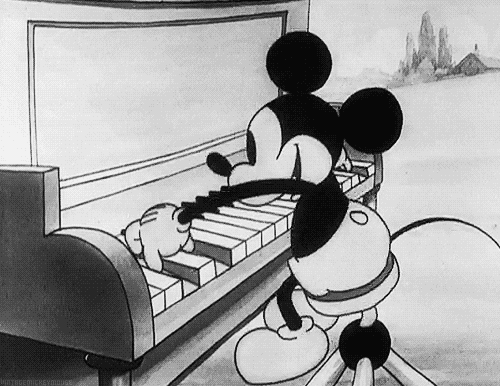 On a large scale Death jaw Bleed Disney mickey mouse mickey mouse playing piano GIF on GIFER - by Bludwood
