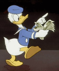 GIF money, donald duck, show me the money, best animated GIFs cash, walk, donald, free download 