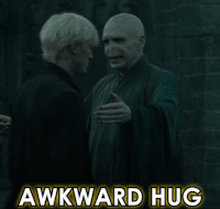 awkward voldemort hug gif