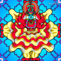 GIF psychedelic, grande dame, trippy, best animated GIFs india, psychedelic art, psychedelic animation, tiff mcginnis, free download grande dame art, kathakali dancer, 