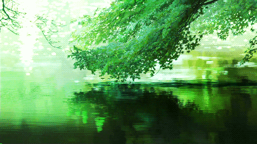 GIF river nature trees - animated GIF on GIFER - by Kajora